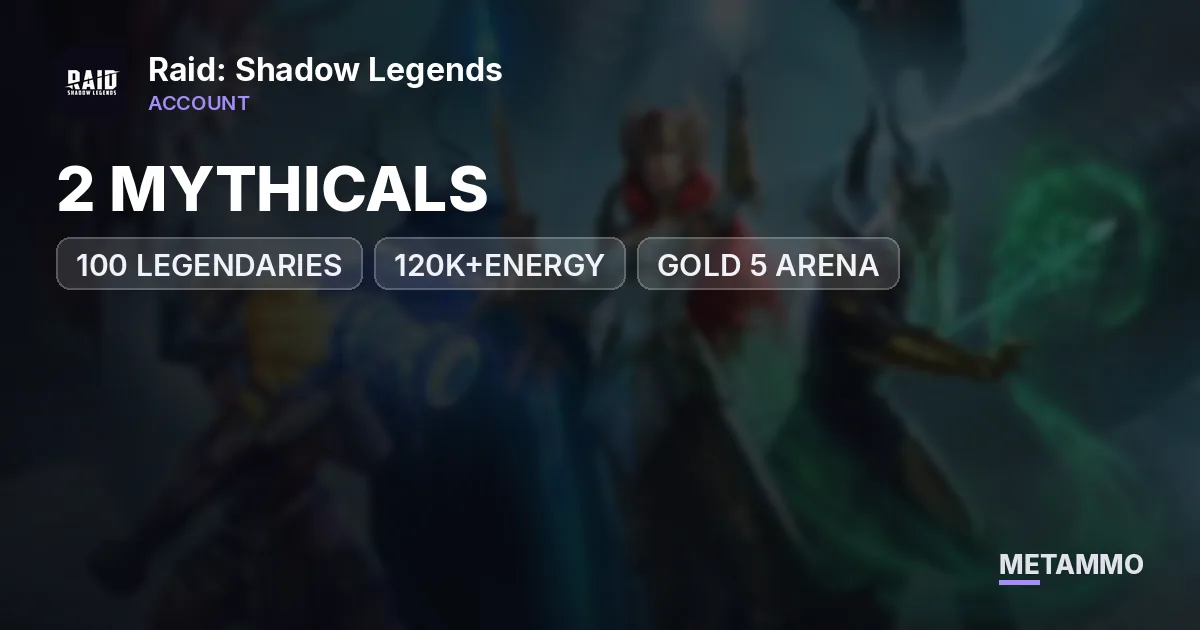 2 MYTHICALS | 100 LEGENDARIES | 120K+ENERGY | GOLD 5 ARENA - Raid: Shadow Legends account summary