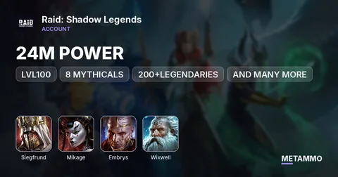 24M POWER | LVL100 | 8 MYTHICALS | 200+LEGENDARIES | SIEGFRUND | MIKAGE | EMBRYS | WIXWELL | AND MANY MORE