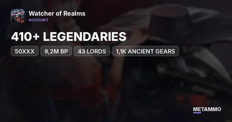 KRAKEN | 50XXX | 9,2M BP | 43 LORDS | 410+ LEGENDARIES | 1,1K ANCIENT GEARS