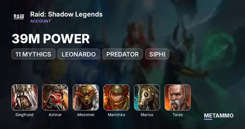 39M POWER | 11 MYTHICS | SIEGFRUND, ASHNAR, MEZOMEL, MARICHKA 6*, MARIUS, TARAS, LEONARDO, PREDATOR, SIPHI