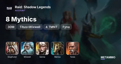 30M | 8 Mythics | Siegfrund, Titus+Wixwell, Senna, Marius, 4 TMNT, Fyna, Taras