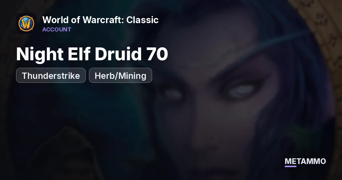 Thunderstrike - Night Elf Druid 70 ■ Herb/Mining - World of Warcraft: Classic account summary
