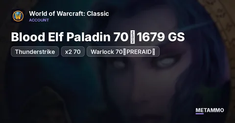 Thunderstrike - [x2 70] Blood Elf Paladin 70◈1679 GS + Warlock 70◈PRERAID◈