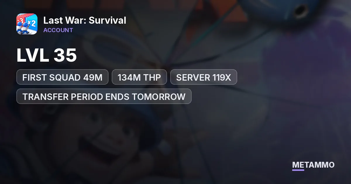 FIRST SQUAD 49M | LVL 35 | 134M THP | SERVER 119X | TRANSFER PERIOD ENDS TOMORROW