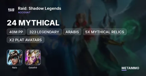 40M PP | 24 MYTHICAL | 323 LEGENDARY | NAIS, ARABIS, GALATHIR | 5X MYTHICAL RELICS | X2 PLAT AVATARS