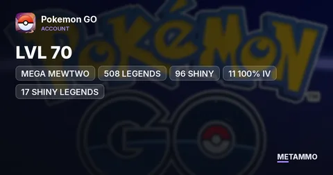 LVL 70 | MEGA MEWTWO | 508 LEGENDS | 96 SHINY | 11 100% IV | 17 SHINY LEGENDS
