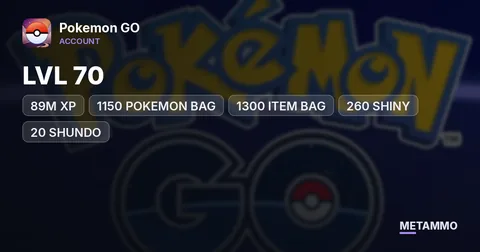 LVL 70 | 89M XP | 1150 POKEMON BAG | 1300 ITEM BAG | 260 SHINY | 20 SHUNDO