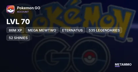 86M XP | LVL 70 | MEGA MEWTWO | ETERNATUS | 535 LEGENDARIES | 52 SHINIES
