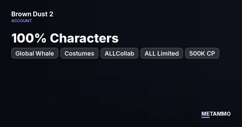 Global Whale | 100% Characters + Costumes | ALLCollab + ALL Limited | 500K CP | 1.3B+ Last Night | 100K+ Gems