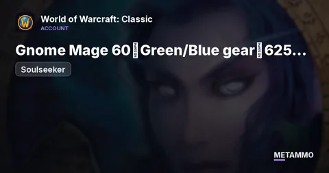Soulseeker - Gnome Mage 60◈Green/Blue gear◈625 GS◈55 Water◈Mount 60%◈