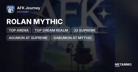 ROLAN MYTHIC+ | TOP ARENA | TOP DREAM REALM | 32 SUPREME+ | AGUMON AT SUPREME+ | GABUMON AT MYTHIC | 6 COPY | 14K DIAMOND
