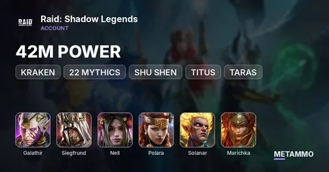 KRAKEN | 42M POWER | 22 MYTHICS | GALATHIR, 2X SIEGFRUND, NELL, POLARA, SOLANAR, 2X MARICHKA, SHU SHEN, TITUS, TARAS, ODIN