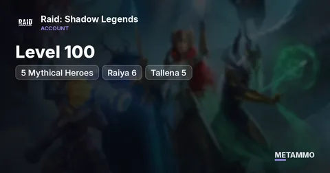 Level 100 | 5 Mythical Heroes | Raiya 6* | Tallena 5*
