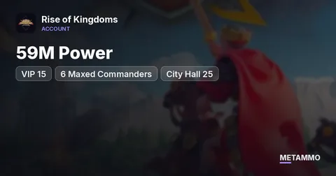 59M Power | VIP 15 | 6 Maxed Commanders | City Hall 25