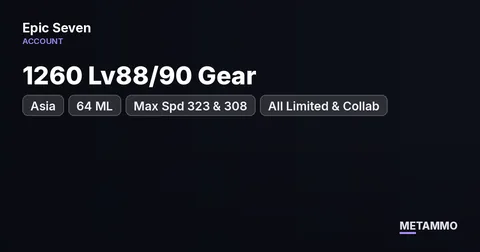 Asia | 64 ML | Max Spd 323 & 308 | 1260 Lv88/90 Gear | All Limited & Collab (-2) | 1900+ 6★