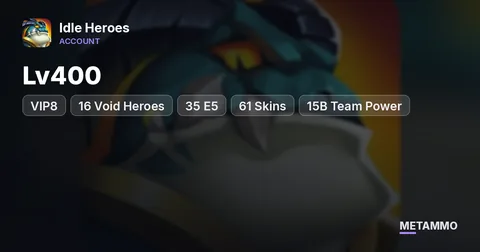iOS | Lv400 | VIP8 | 16 Void Heroes | 35 E5 | 61 Skins | 15B Team Power | 17 T5 | 10 VIP Awakened