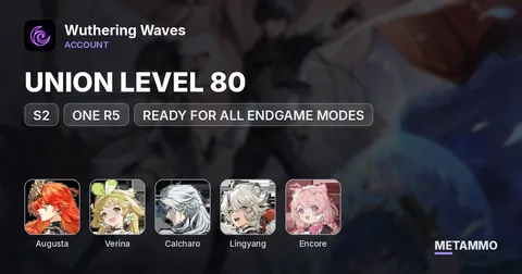 UNION LEVEL 80 | AUGUSTA — S2 | ONE R5 | READY FOR ALL ENDGAME MODES | VERINA | CALCHARO | LINGYANG | ENCORE