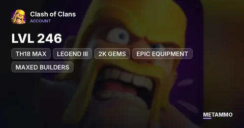 TH18 MAX | LVL 246 | LEGEND III | 2K GEMS | EPIC EQUIPMENT | MAXED BUILDERS | GOOD SKIN COLLECTION | UNIQUE COSMETICS
