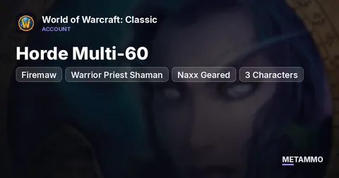 Firemaw - Horde Multi-60 ■ Warrior Priest Shaman ■ Naxx Geared ■ 3 Characters ■