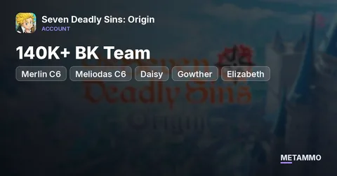 140K+ BK Team | Merlin C6 | Ban C6 | Meliodas C6 | Daisy | Gowther | Elizabeth | Derieri | Escanor