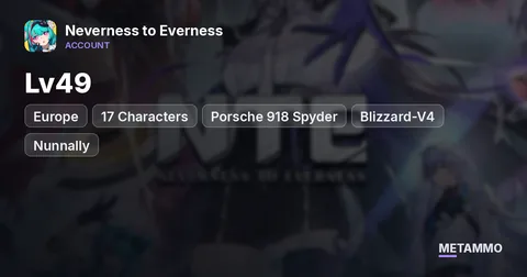 Europe Lv49 | 17 Characters | Porsche 918 Spyder + Blizzard-V4 | Nunnally + Hotori + Lacrimosa C0S1 | 39 UR