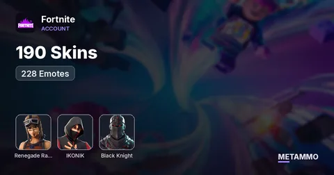Renegade Raider + Ikonik + Black Knight | 190 Skins | 228 Emotes | Email Changeable