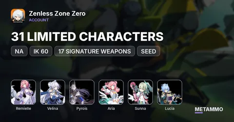 NA | IK 60 | 31 LIMITED CHARACTERS | 17 SIGNATURE WEAPONS | REMIELLE | VELINA | PYROIS | ARIA | SUNNA | LUCIA | SEED