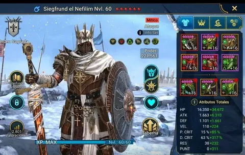 19M PP | 478 MAX SPD | 6-STAR SIEGFRUND | 100% F2P | NO LINKS | LIVE ARENA 30K | 170K GOLD CREST | PLATINUM AVATAR - Raid: Shadow Legends account screenshot 1
