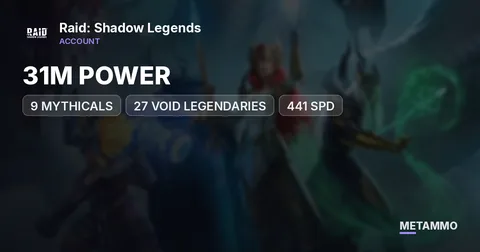 31M POWER | 9 MYTHICALS | 27 VOID LEGENDARIES | 441 SPD