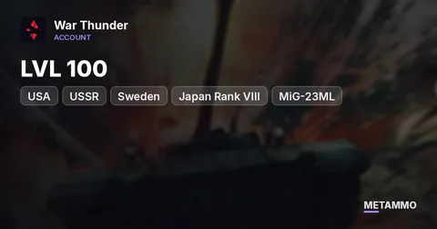 LVL 100 | USA + USSR + Sweden + Japan Rank VIII | MiG-23ML + Meteor