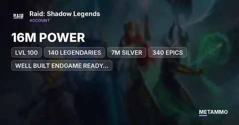 16M POWER | LVL 100 | 140 LEGENDARIES | 7M SILVER | 340 EPICS | WELL BUILT ENDGAME READY ACCOUNT