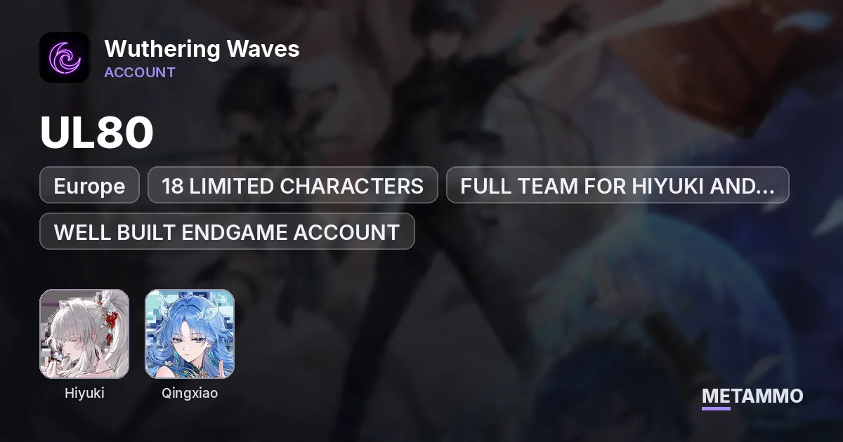 EU | UL80 | 18 LIMITED CHARACTERS | FULL TEAM FOR HIYUKI AND QINGXIAO | WELL BUILT ENDGAME ACCOUNT - Wuthering Waves account summary