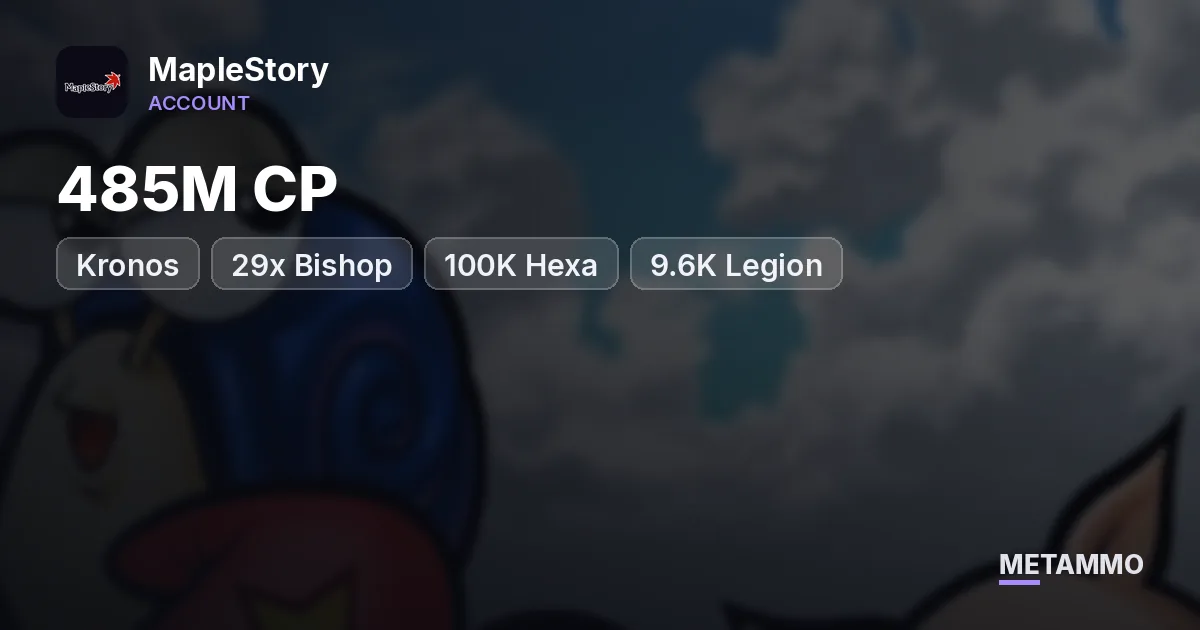 Kronos | 29x Bishop | 485M CP | 100K Hexa | 9.6K Legion - MapleStory account summary