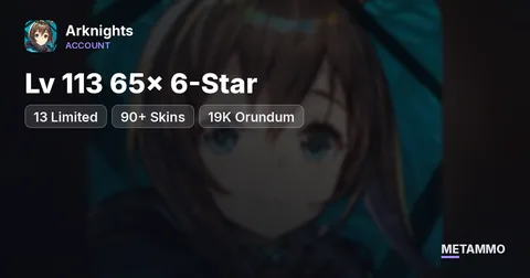 Lv 113 65x 6-Star | 13 Limited | 90+ Skins | 19K Orundum