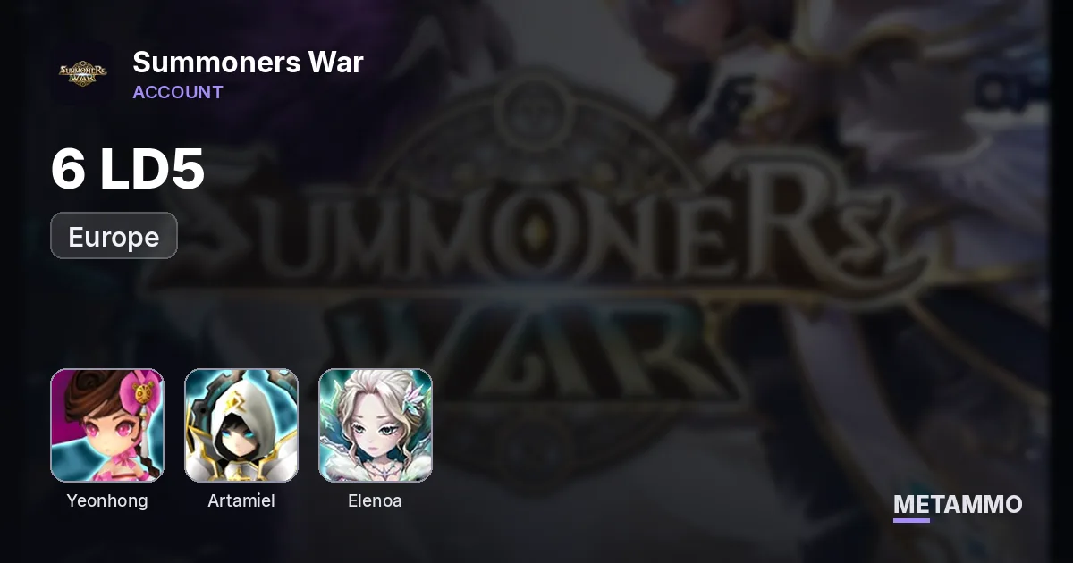 EU | 6LD | Yeonhong, Artamiel, Nobara, Light Eleona, Qitian, Dansheng, Alyci - Summoners War account summary