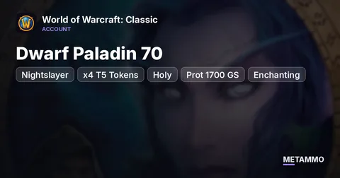 Nightslayer - Dwarf Paladin 70 [x4 T5 Tokens] [Holy / Prot 1700 GS] [Enchanting / Mining]