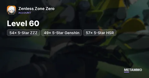 Level 60 | 54x 5-Star ZZZ | 49x 5-Star Genshin | 57x 5-Star HSR