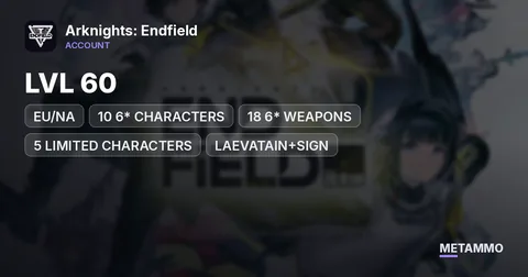EU/NA | LVL 60 | 10 6* CHARACTERS | 18 6* WEAPONS | 5 LIMITED CHARACTERS | LAEVATAIN+SIGN | GILBERTA | LIINO+SIGN