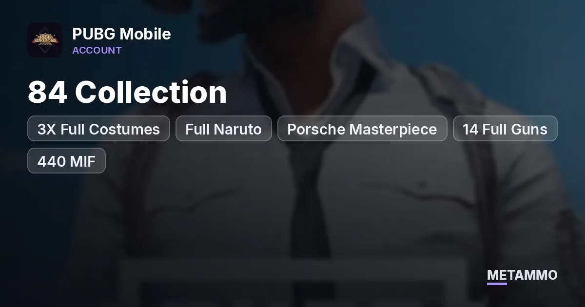 84 Collection | 3X Full Costumes | Full Naruto | Porsche Masterpiece | 14 Full Guns | 440 MIF | Suits | Items - PUBG Mobile account summary