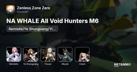 NA WHALE All Void Hunters M6 | Remielle/Ye Shunguang/Yi Xuan/Miyabi | Claret