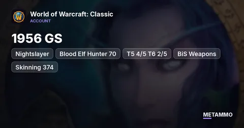 Nightslayer - Blood Elf Hunter 70 ■ 1956 GS ■ T5 4/5 T6 2/5 ■ BiS Weapons ■ Skinning 374