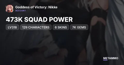 473K SQUAD POWER | LV318 | 129 CHARACTERS | 6 SKINS | 7K GEMS
