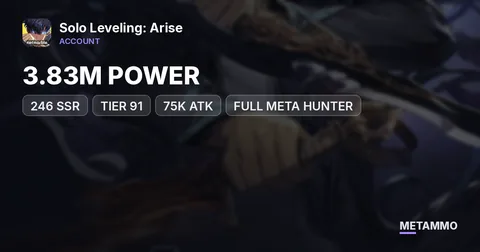 246 SSR | 3.83M POWER | TIER 91 | 75K ATK | FULL META HUNTER