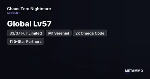 Global Lv57 | 33/37 Full Limited | M1 Sereniel | 2x Omega Code | 11 5-Star Partners