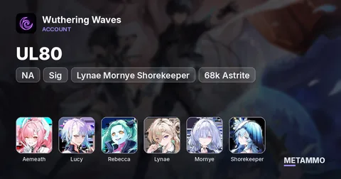 NA UL80 | Aemeath + Sig | Lucy + Sig | Rebecca + Sig | Lynae Mornye Shorekeeper | 68k Astrite