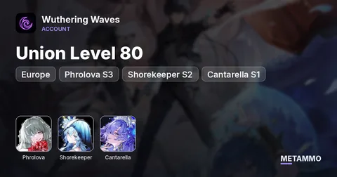 Union Level 80 | Phrolova S3 | Shorekeeper S2 | Cantarella S1 | EU