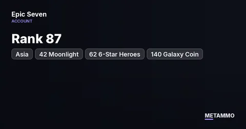Asia Rank 87 | 42 Moonlight | 62 6-Star Heroes | 140 Galaxy Coin