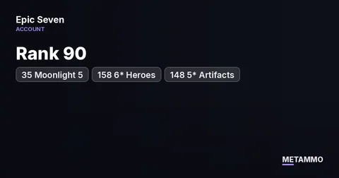 Rank 90 | 35 Moonlight 5* | 158 6* Heroes | 148 5* Artifacts