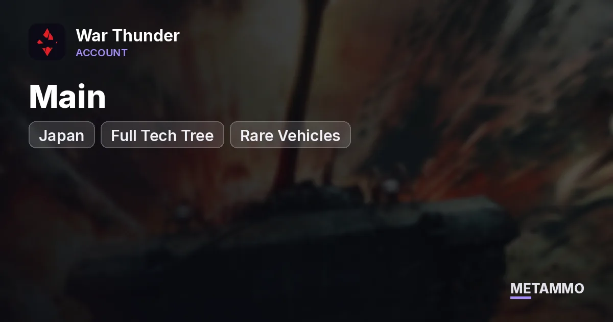 Japan Main | Full Tech Tree | Rare Vehicles - War Thunder account summary