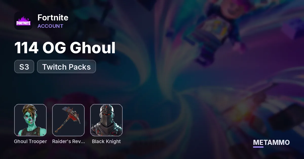 114 OG Ghoul + OG Raiders + Black Knight + S3 + Twitch Packs - Fortnite account summary